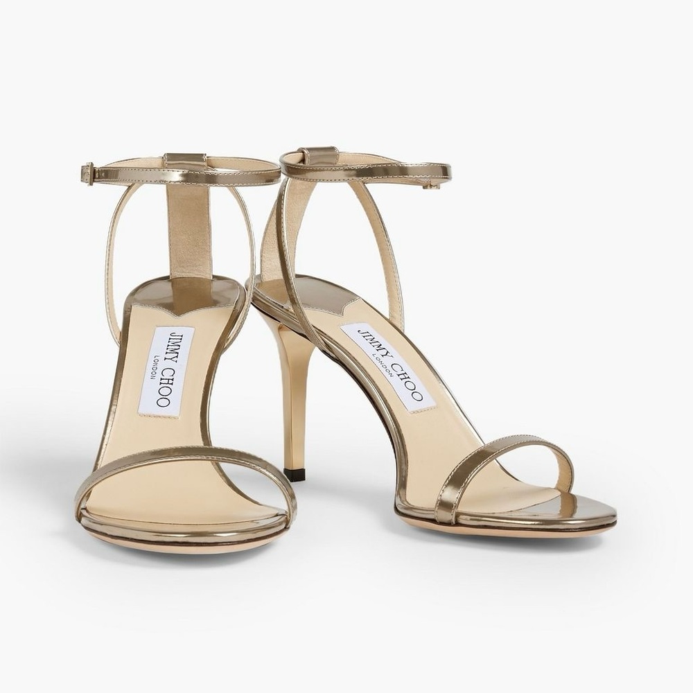 BNIB Jimmy Choo Minny 85 mirrored-leather sandals
